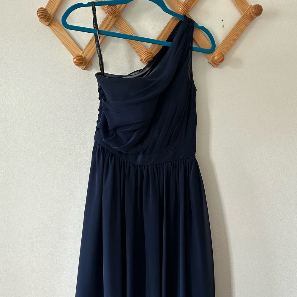 Navy blue one shoulder dress